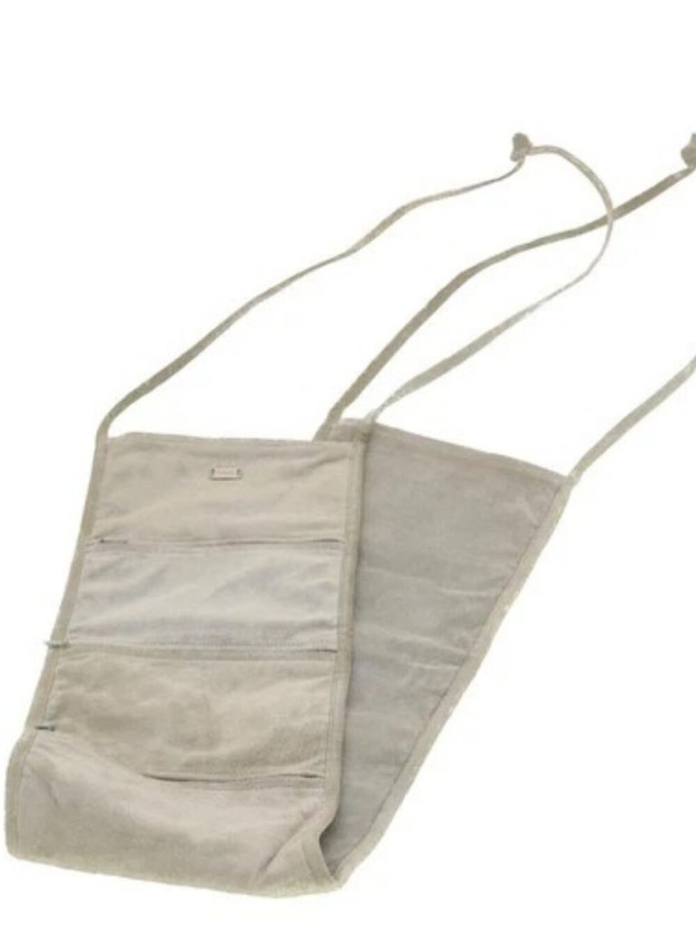 CHANEL Wall Hanging Pouch Suede Gray CC Auth bs5681